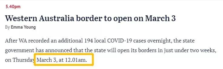 西澳正式宣布开启州边境！澳洲最后一个州宣布开放